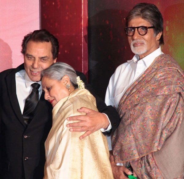 Amitabh Bachchan, Jaya Bachchan, Dharmendra and Hema Malini at the Launch of a Music Album