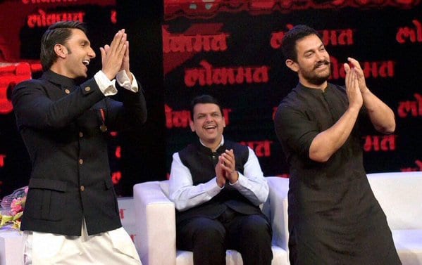 Aamir Khan and Ranveer Singh Spotted at the Maharashtrian of the Year Awards