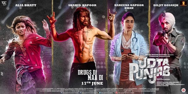 Shahid Kapoor, Kareena Kapoor, Alia Bhatt and Diljit Dosanjh in Udta Punjab