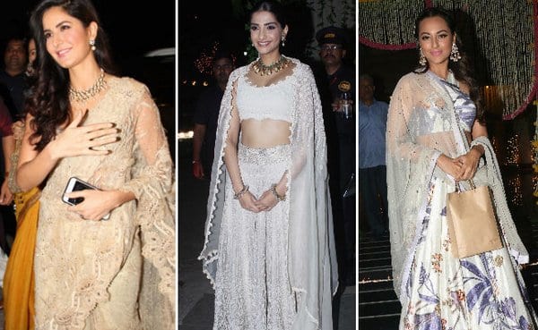 Katrina Kaif, Sonam Kapoor and Sonakshi Sinha at the Bachchans' Diwali Party