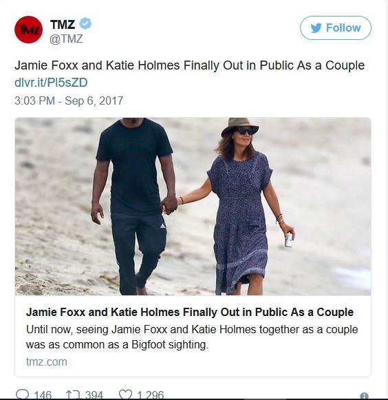 Katie Holmes and Jamie Foxx finally come out of the closet